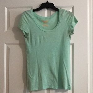Teal AE scoop neck top